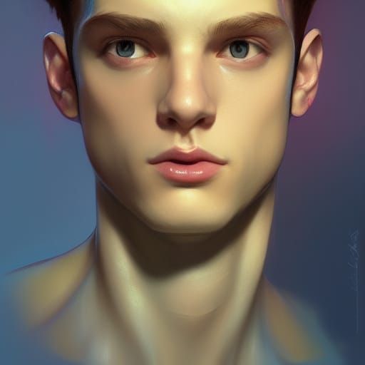Hyperdetailed Portrait of a Gay Twink in 8K