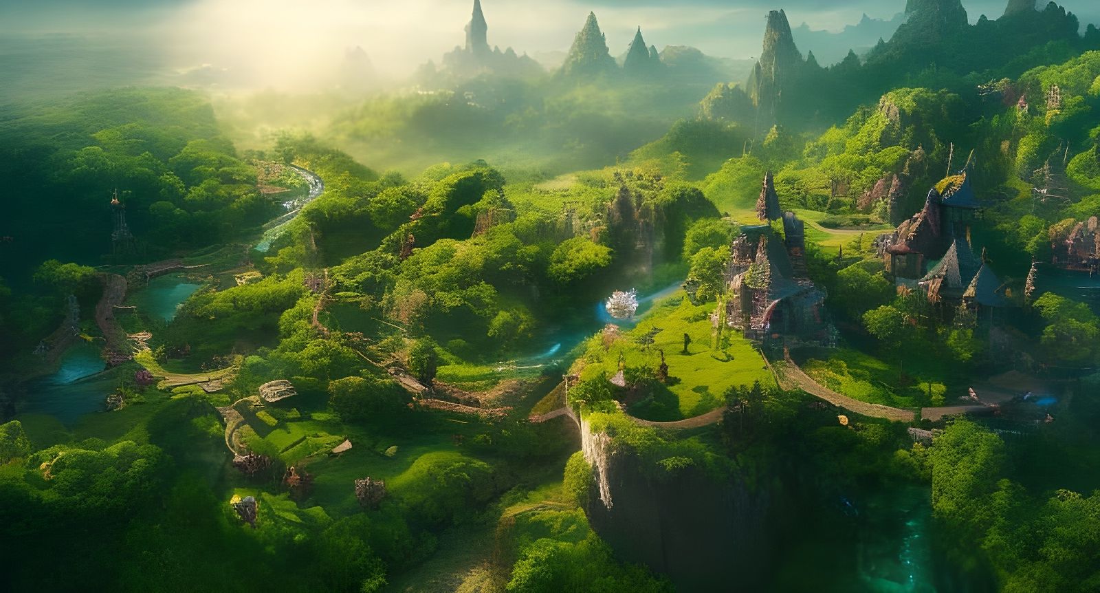 Aerial View of Neverland: Epic Composition