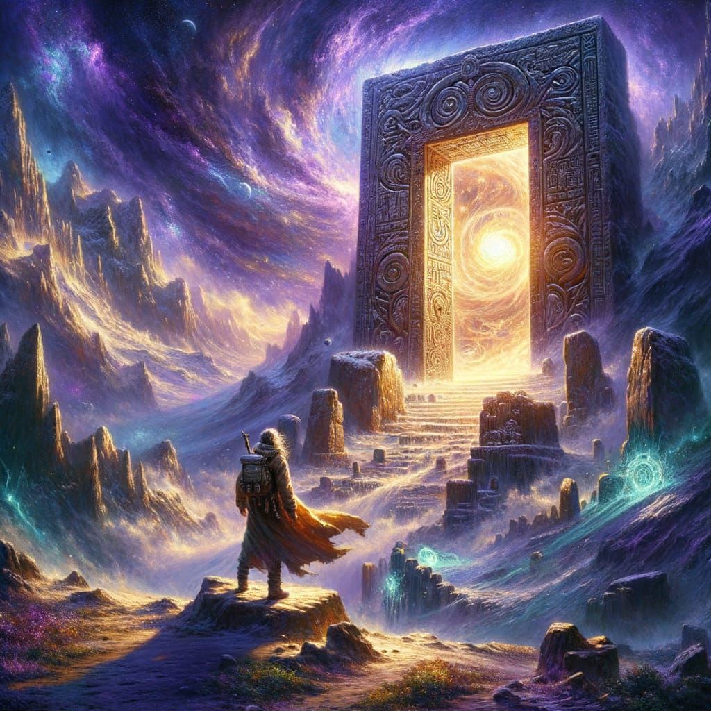 Revelation of the Hidden Realm in Vibrant Oil Painting