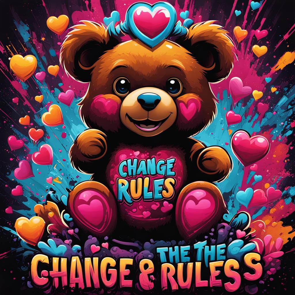 Groovy Street Art Graffiti Print: Change the Rules
