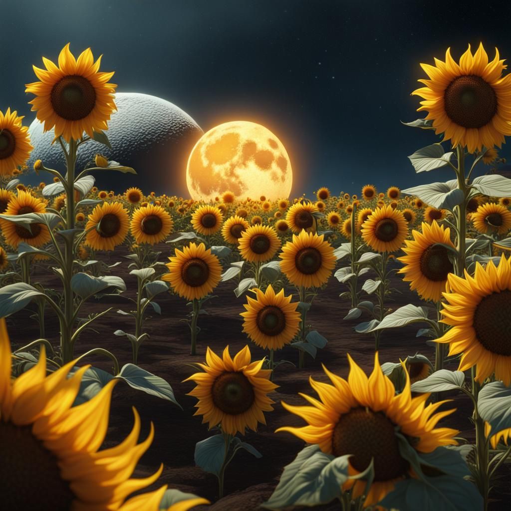 Sunflowers on the Moon: Fantasy Concept Art