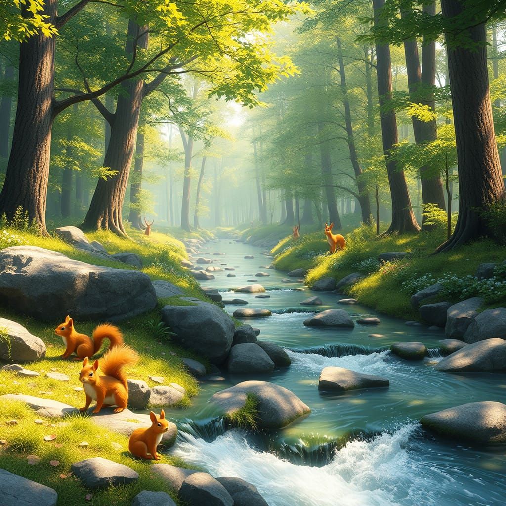 Serene Summer Forest Oasis