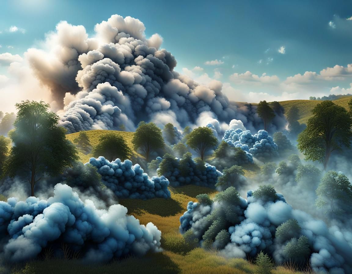 Epic Smoke Landscape in Digital Matte Painting