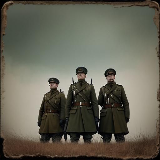 Polish Soldiers in WWI: A Vintage Photograph