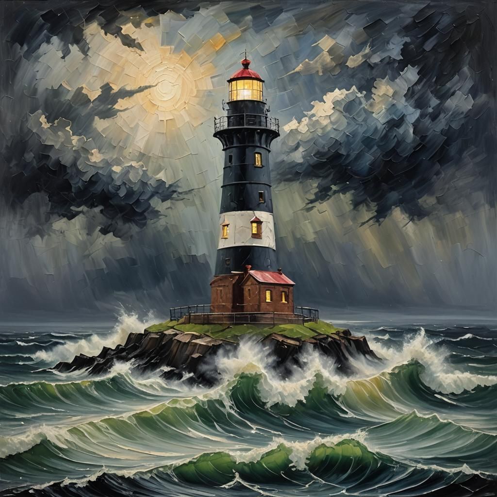 lighthouse in the dark