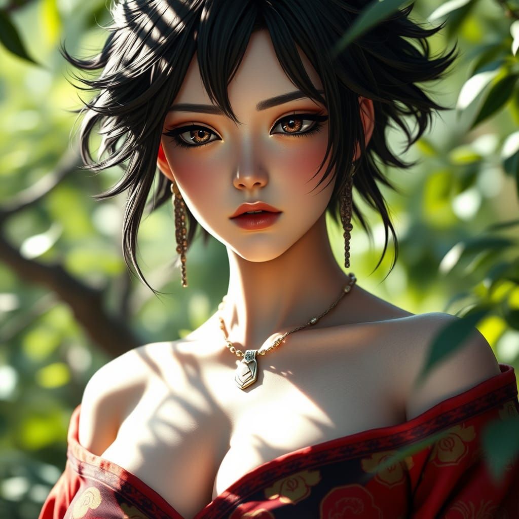 Photorealistic Portrait of Tsunade in Natural Sunlight