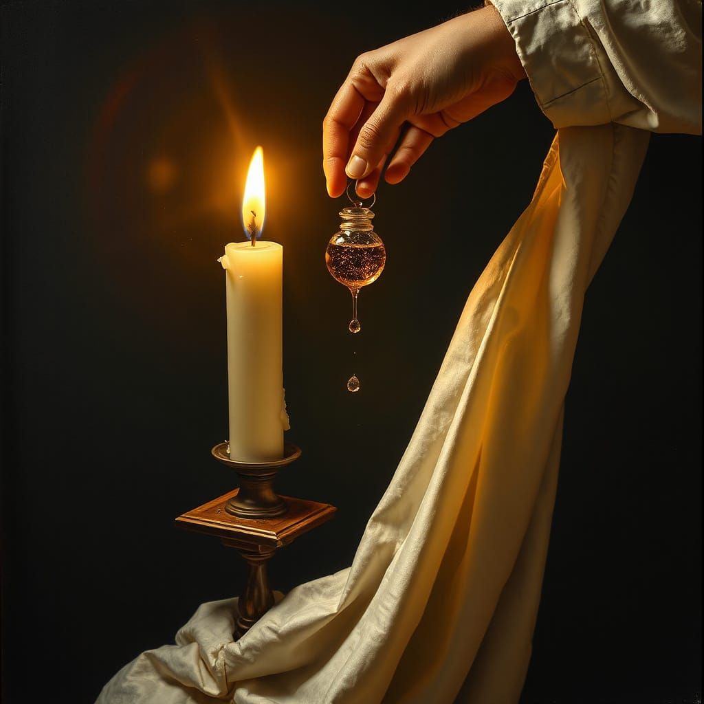 Baroque Noir Oil Painting of Decadence