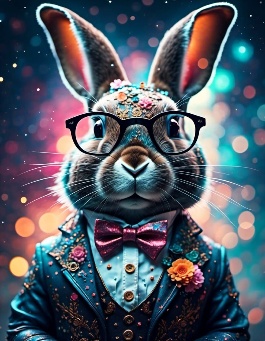 Anthropomorphic Rabbit in Waistcoat with Shiny Aura