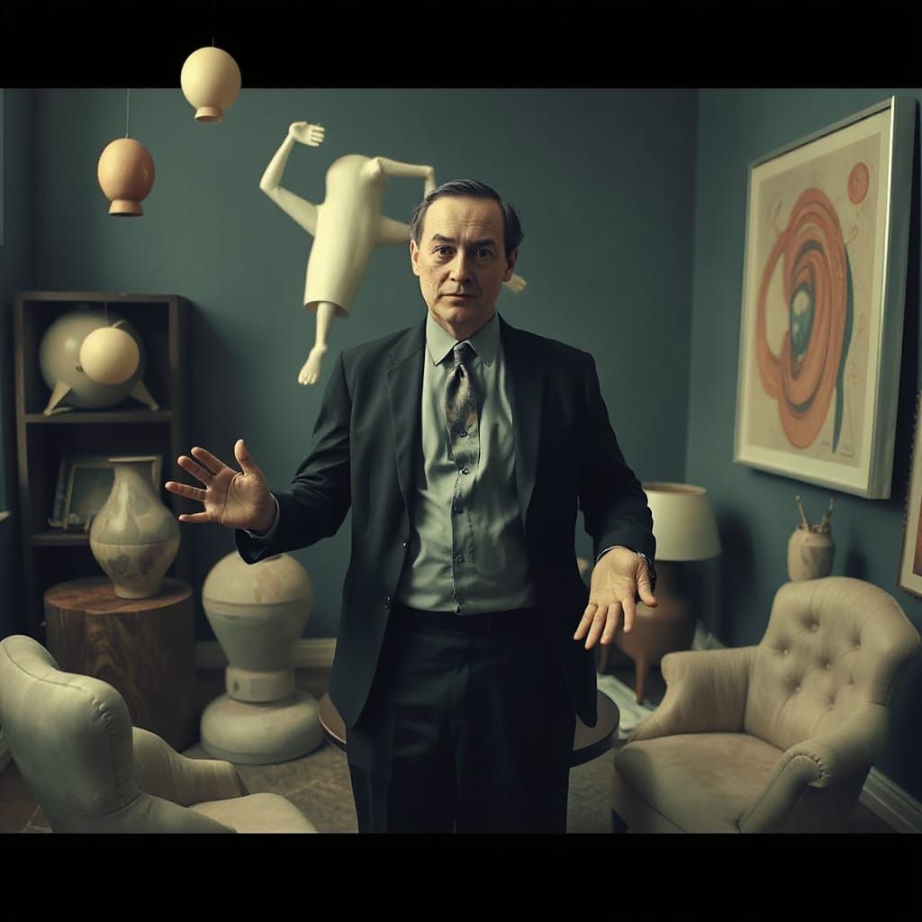 Surreal Figure in Dreamlike Abstract Setting