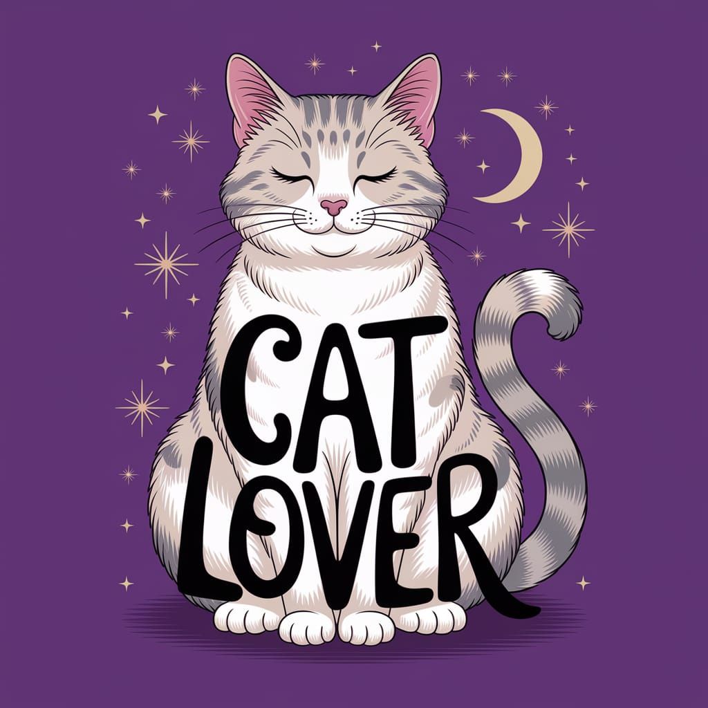 Zen Cat 'Cat Lover' T-Shirt Design