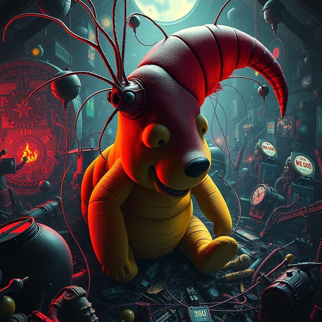 Surreal Computer Shrimp Winnie The Pooh in Dystopian Sci-Fi ...