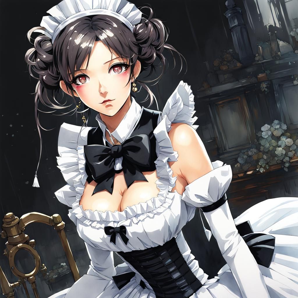 Cute Maid Princess in Manga Art Style