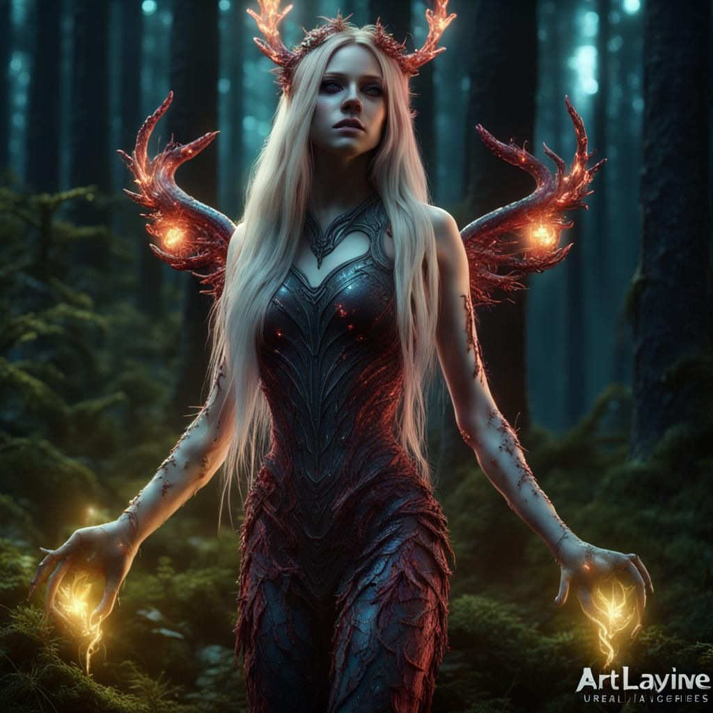 Avril Lavigne as Mythical Creature in Dark Forest