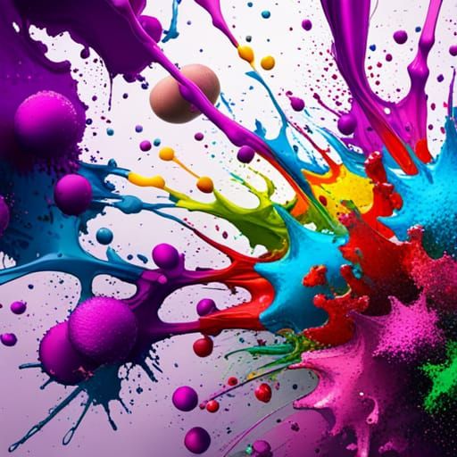 Vivid Paint Splatter Art