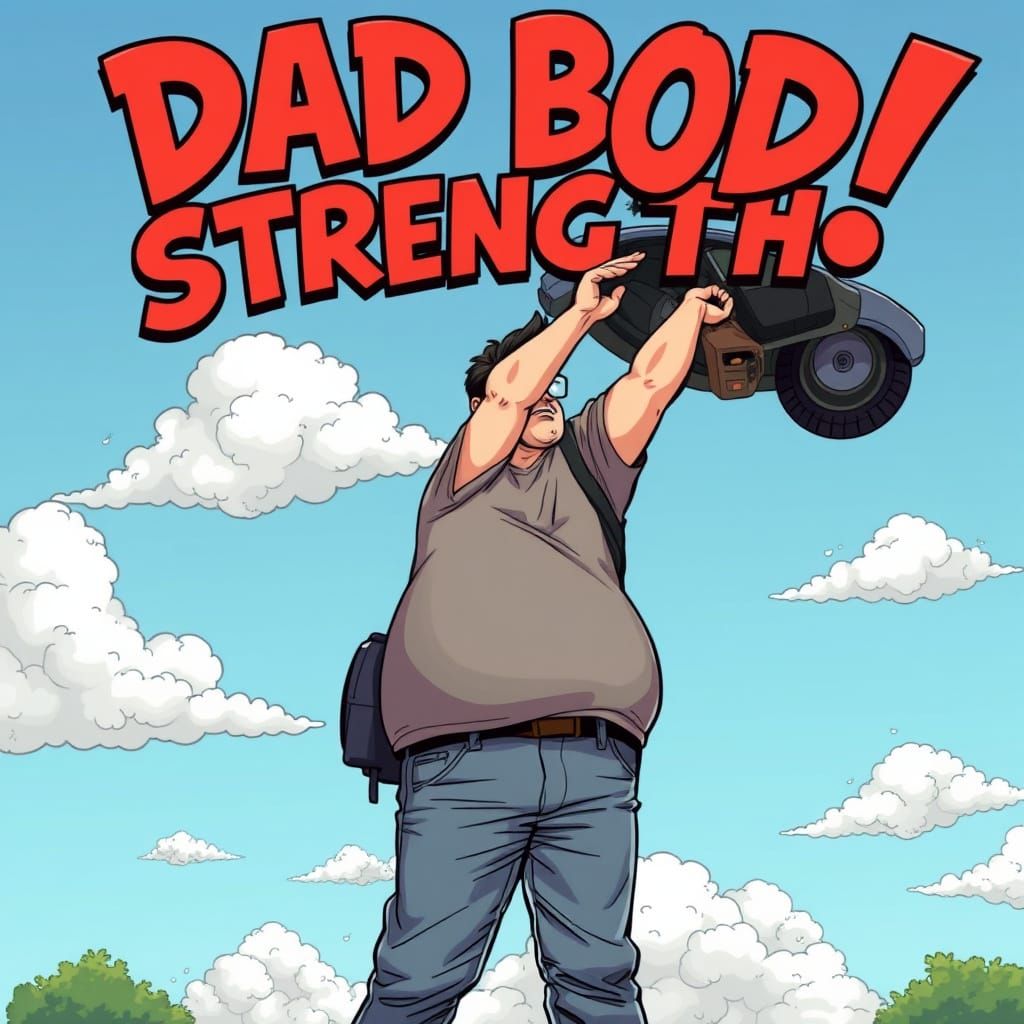 Dad Bod Strength Saves the Day in Comic Art