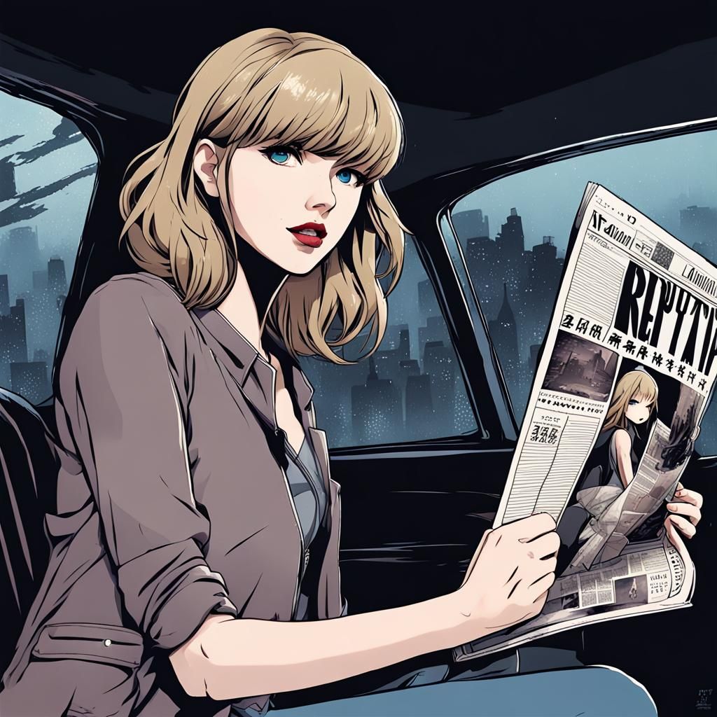 Taylor Swift as Manga Heroine in Comic Book Cover