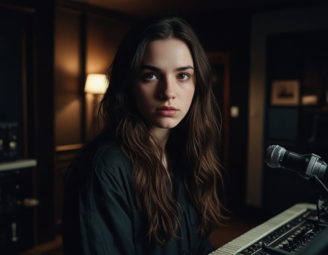 A young stocky female assasin with long dark brown unkempt h...