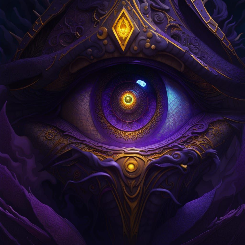 Detailed Primordial Eye in Dark Fantasy Style