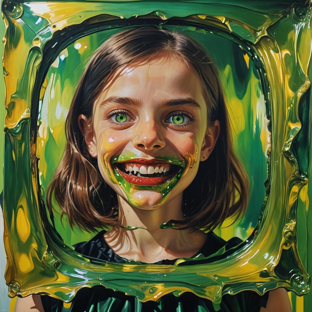 Surrealist Portrait of a Girl with Distorted Features