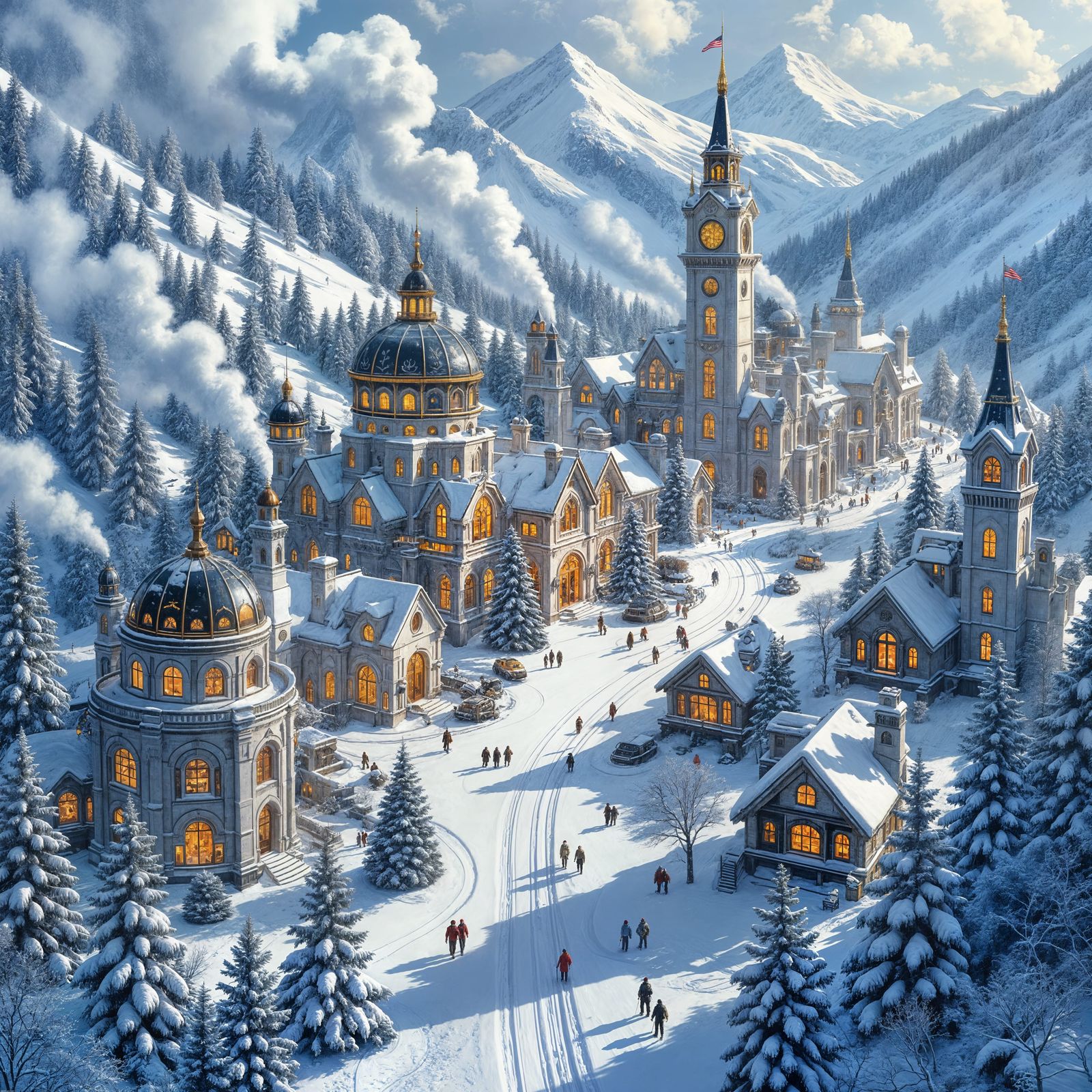 Utopian Winter City by Robert McCall