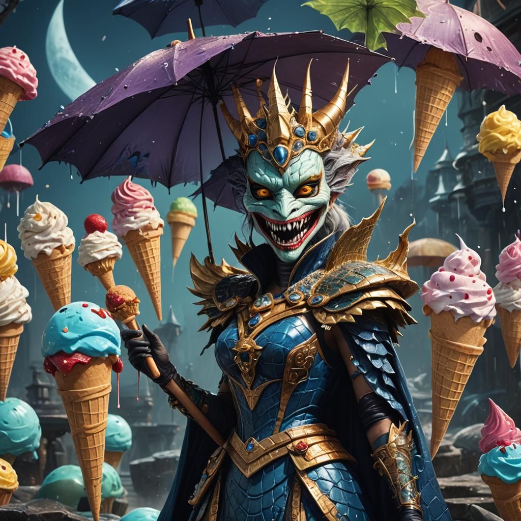 Moon Queen in Alligator Mask Concept Art