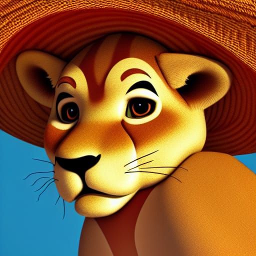 Simba Celebrates in Mexico: 3D Digital Art