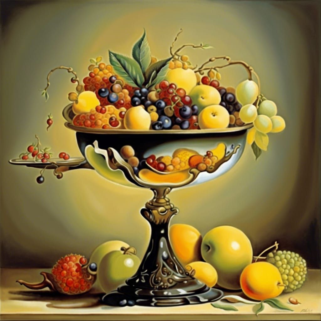 Surreal Fruit Bowl in Dali Style
