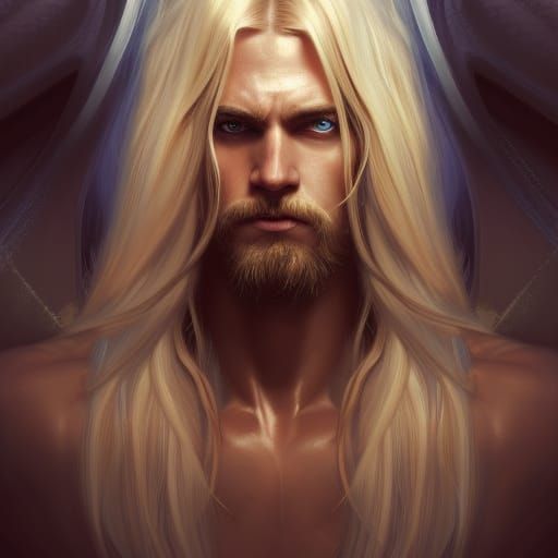 Powerful Angelic Warrior Portrait in Digital Art Style