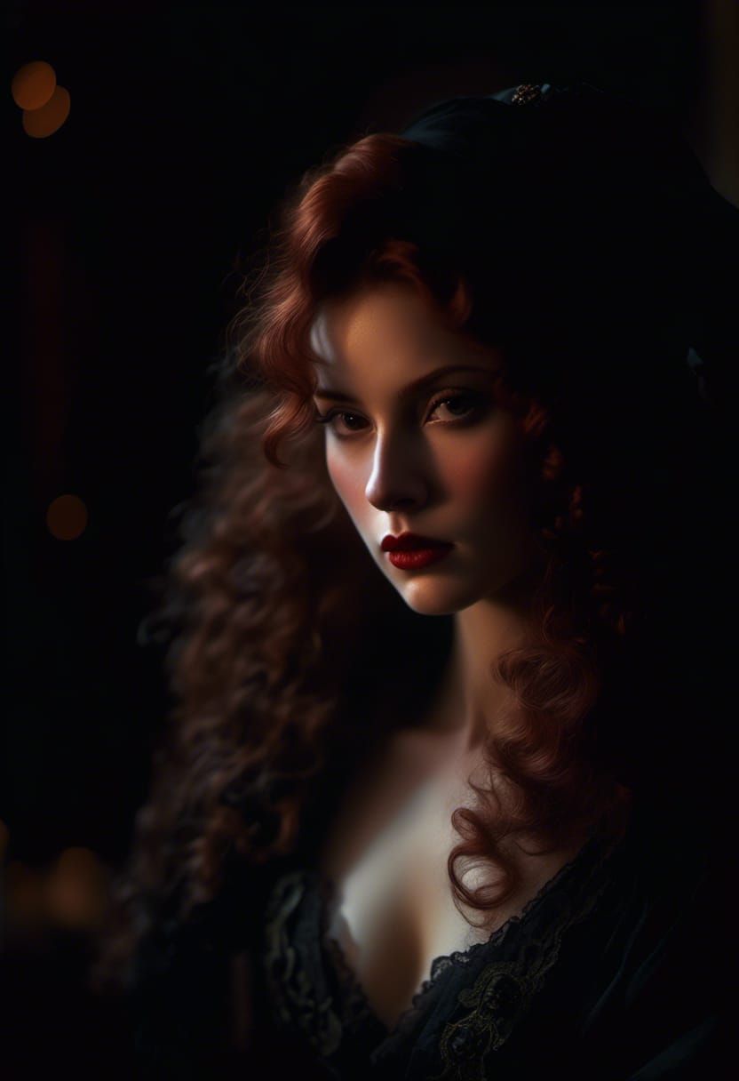 Victorian Vampire Mina Harker in Dreamy Vignettes