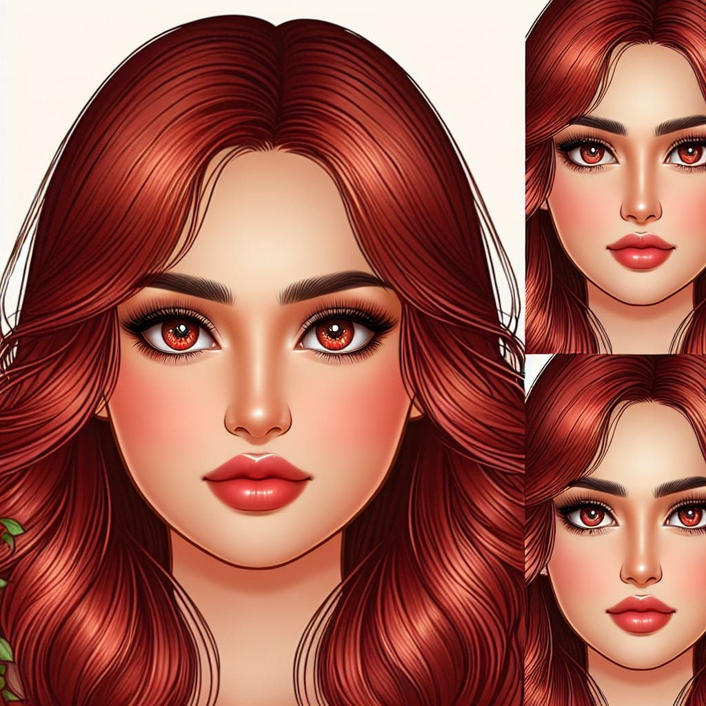 Captivating South Asian Woman Portrait with Red Hair