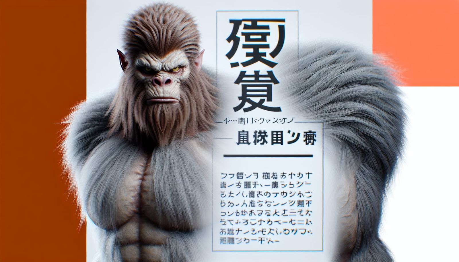 Japanese Sasquatch Mutant Superhero 3D Rendering