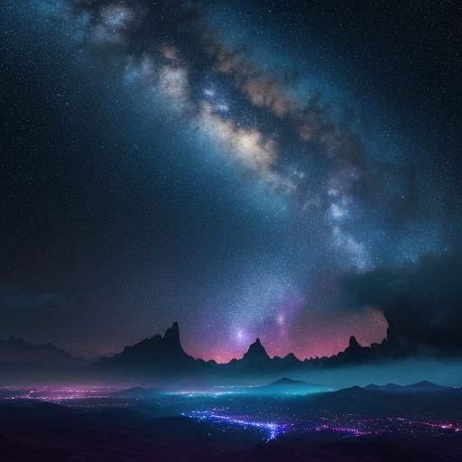 Starlight Nebula Digital Matte Painting in 8K
