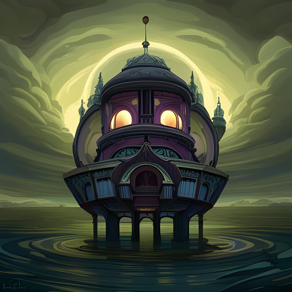 Luminous Orb in Art Nouveau Ukiyo-e Style