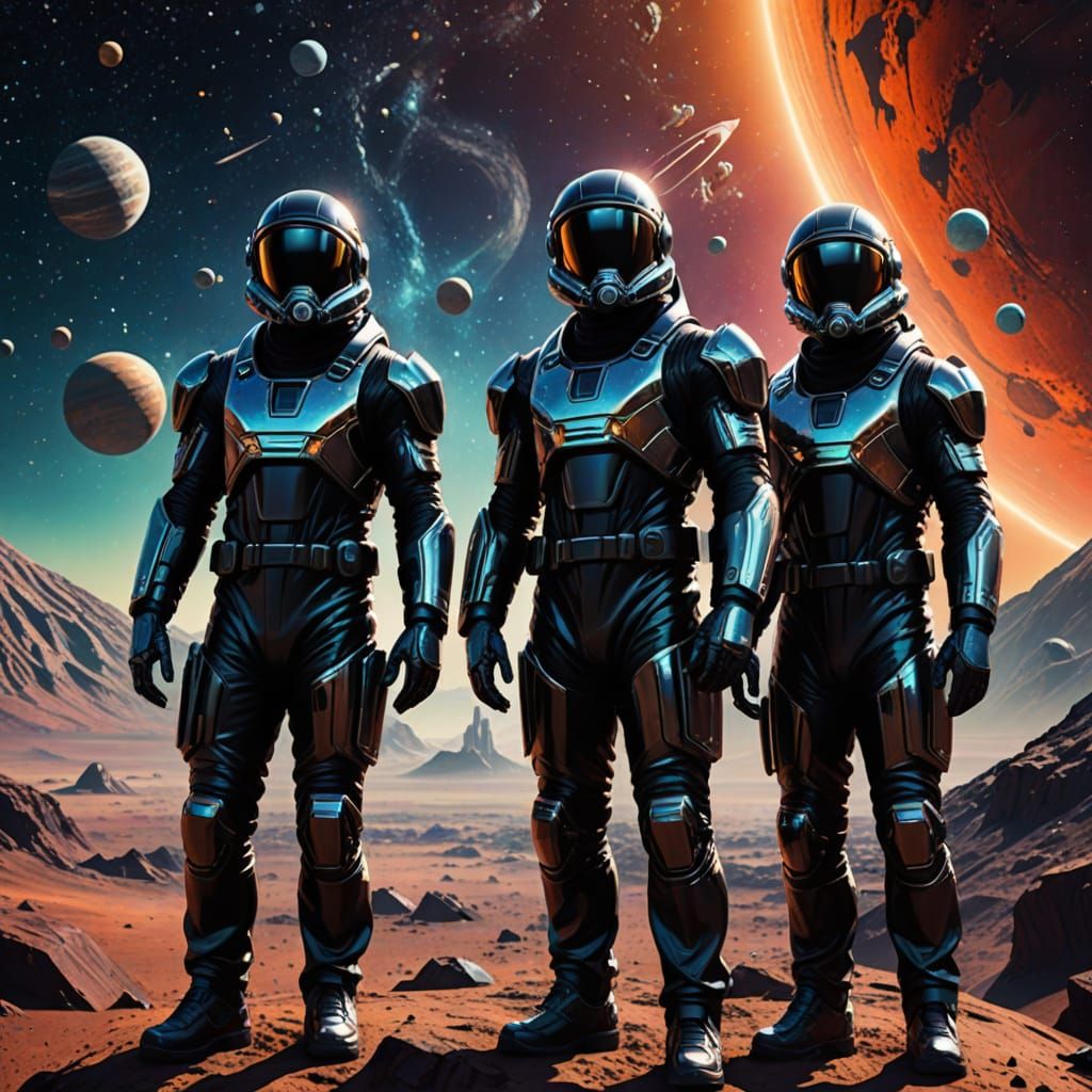 Cosmic Men in Black on Distant Planet