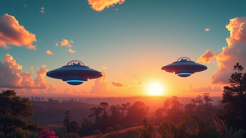 Tranquil Sunrise Transformed by Celestial Visitors in Hyperr...