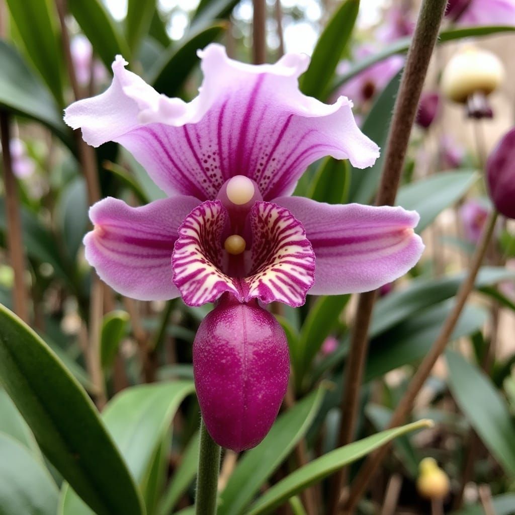 Tentacle Orchid Hybrid in Ink Drawing Style
