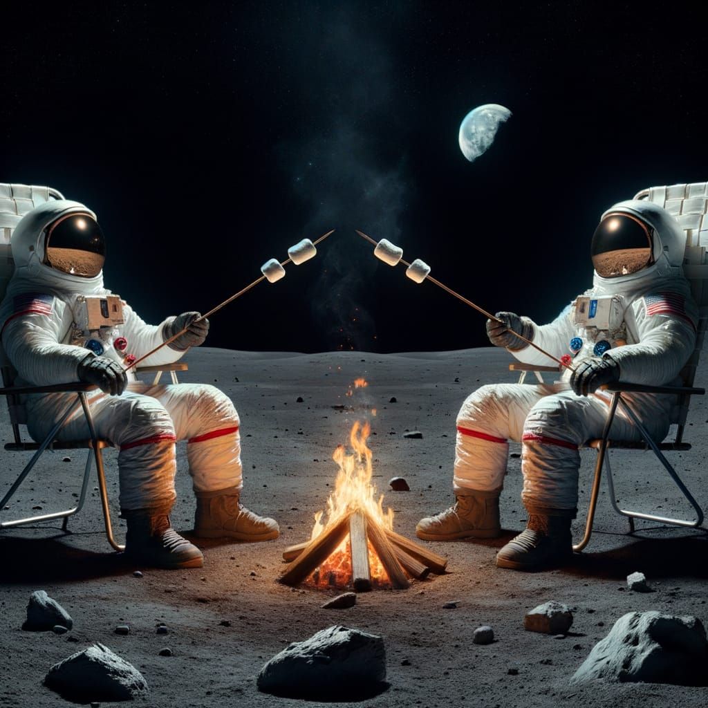 Cosmic Campers: Moonbound Friendship and Lunar Delights