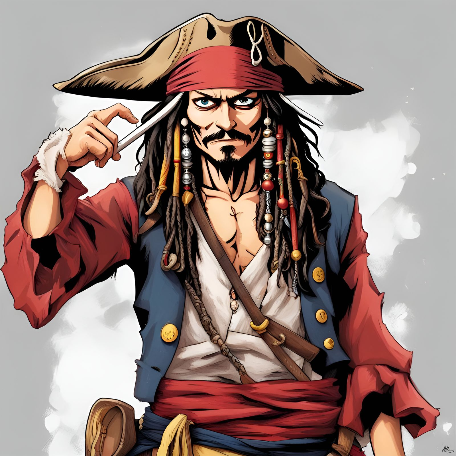 Jack Sparrow as Monkey D. Luffy Mashup