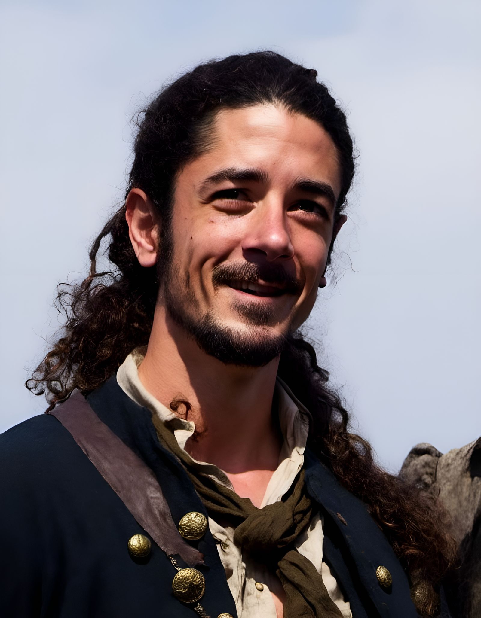 Portrait of <lora:meh> as pirate William Turner from disney ...