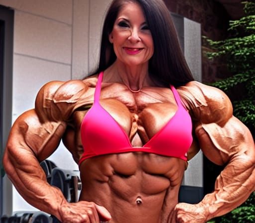 Muscular Grandma Bodybuilder with Ripped Physique