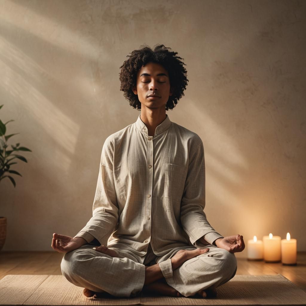 Meditating Person Bathed in Soft Light