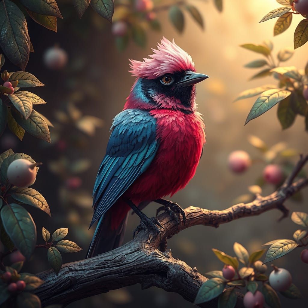 Vibrant Jay Bird in Dreamlike Whimsy