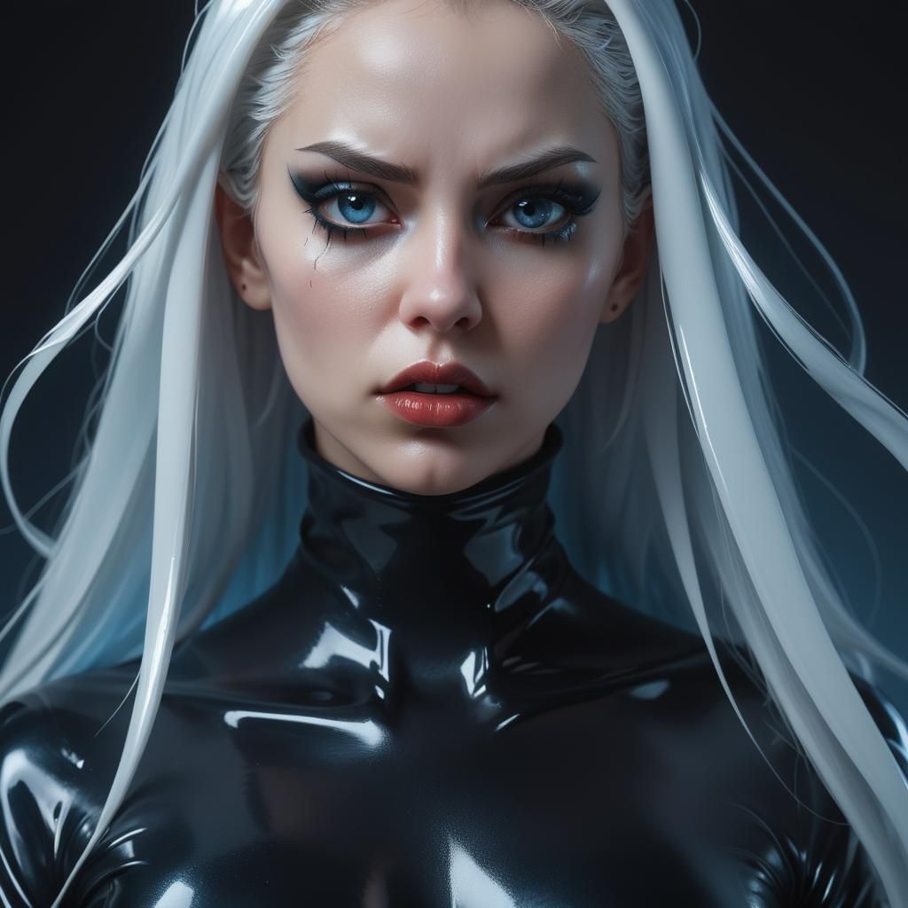 Latina Dominatrix Portrait in Hyper-Realistic Digital Art