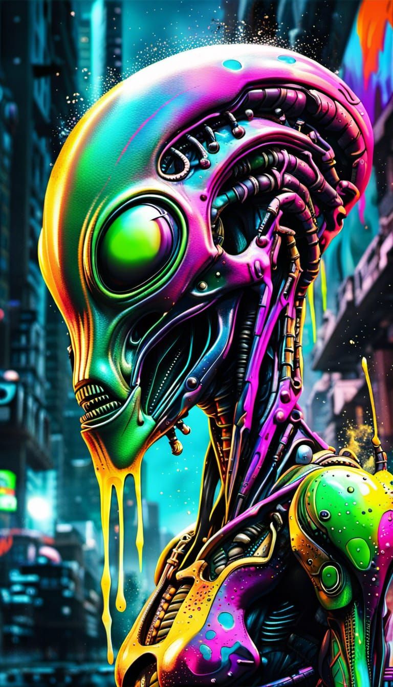 Alien Biomechanic in Cinematic Digital Art Style