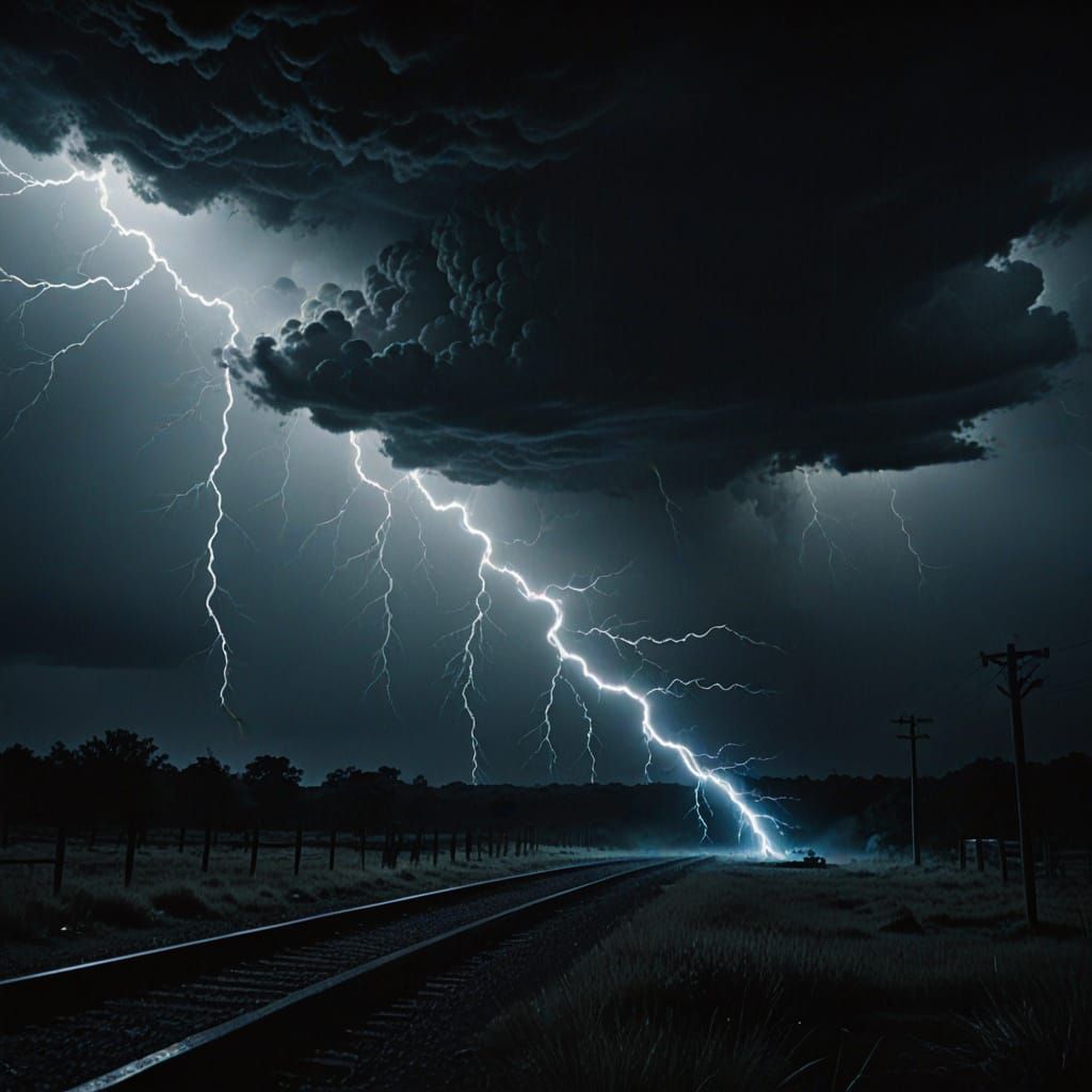 Cinematic Lightning Strike in Monochrome