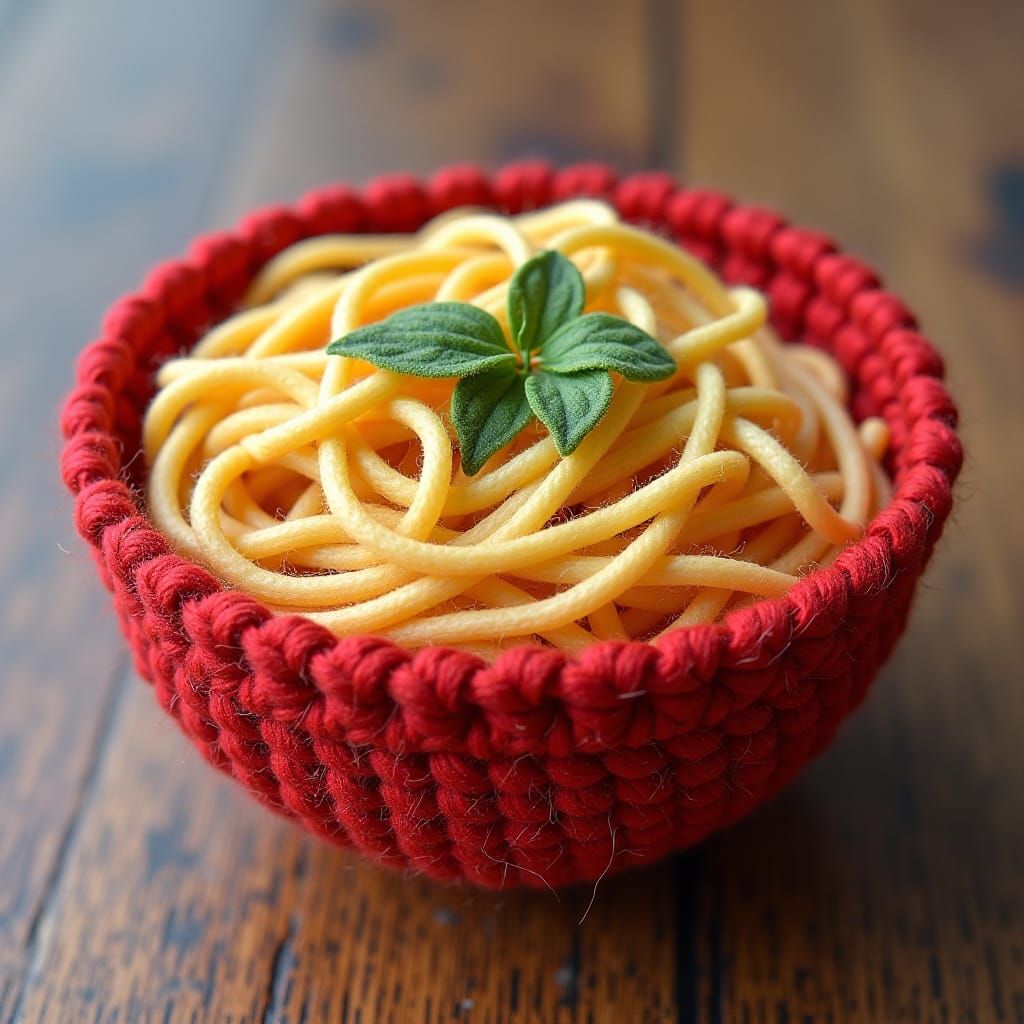Yarn Spaghetti: A Whimsical Food Creation
