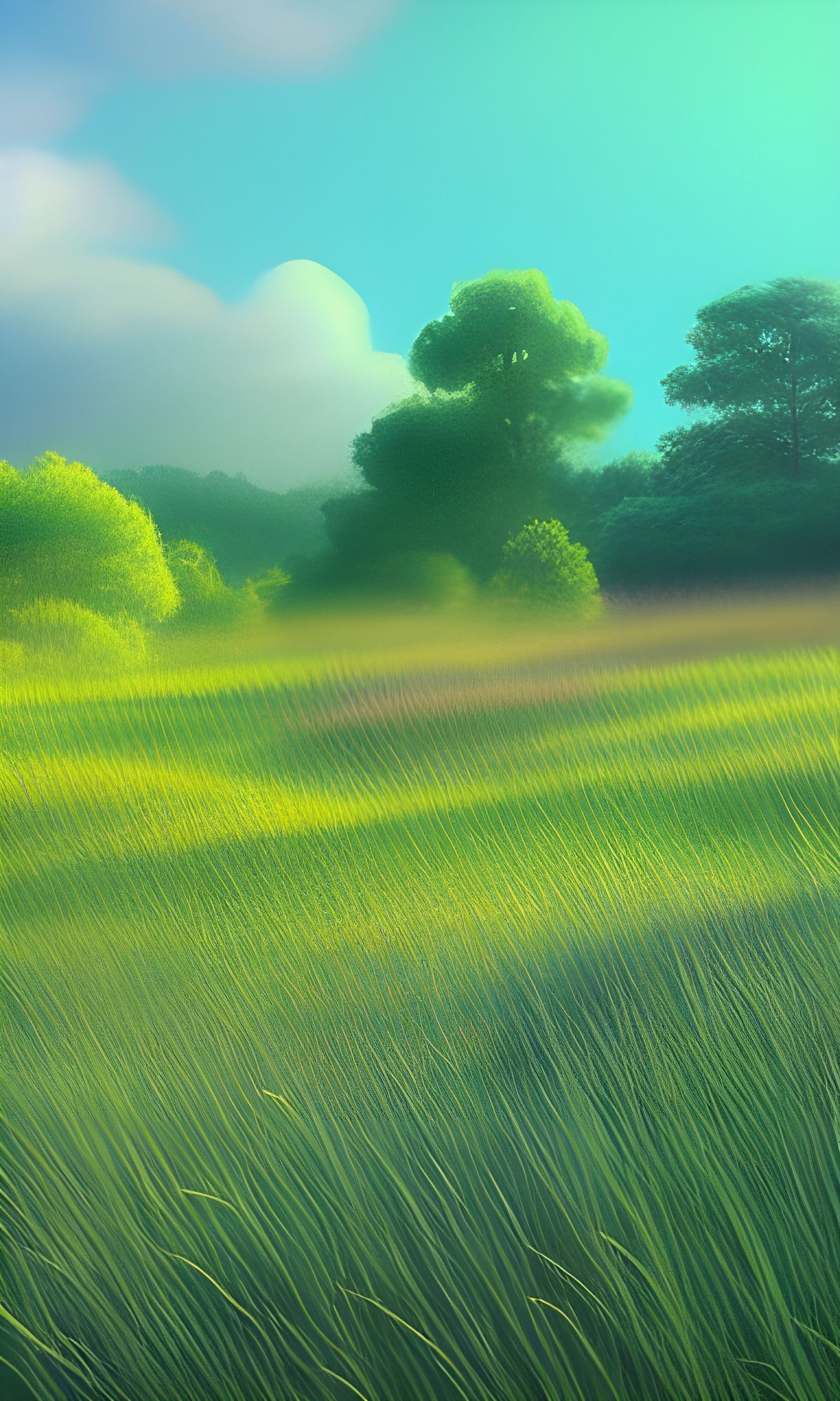 Pastel Valley Panorama in Detailed Digital Art