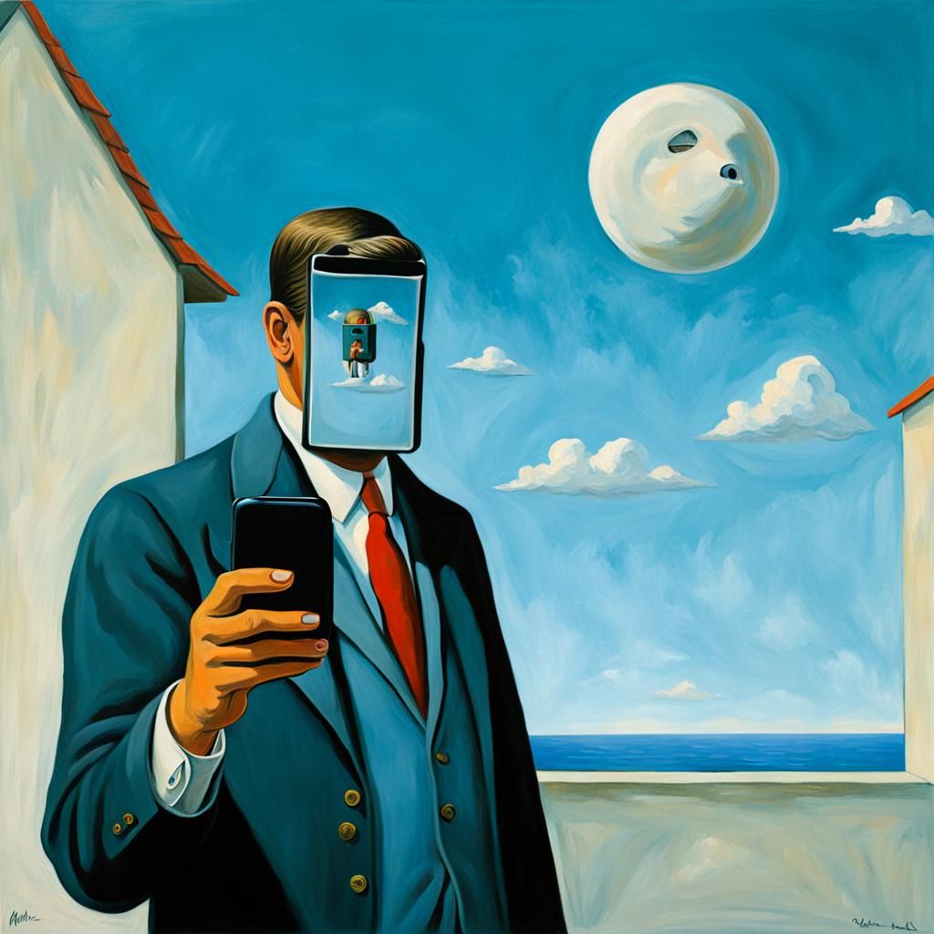 Magritte's Son of Man Takes a Selfie