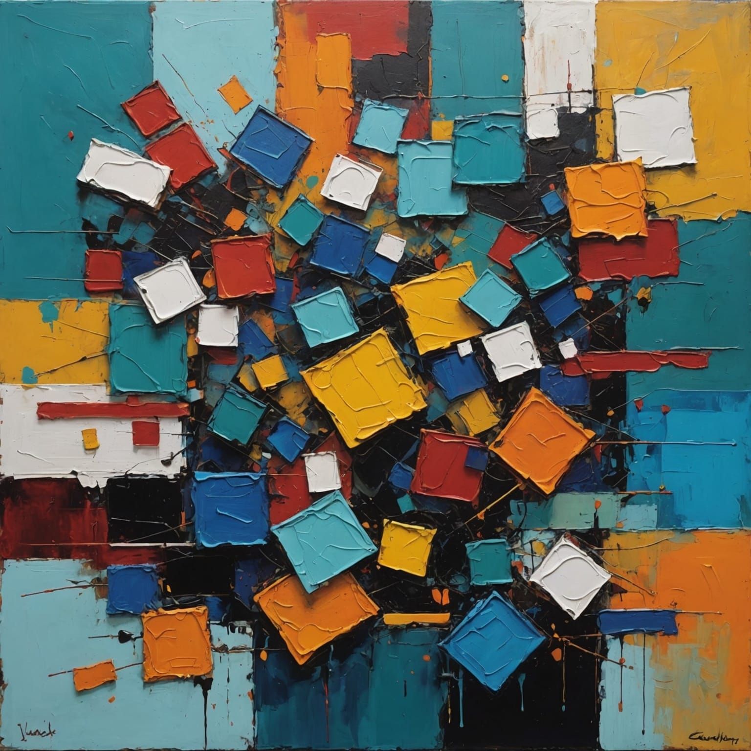 Abstract Oil Painting with Hidden Images