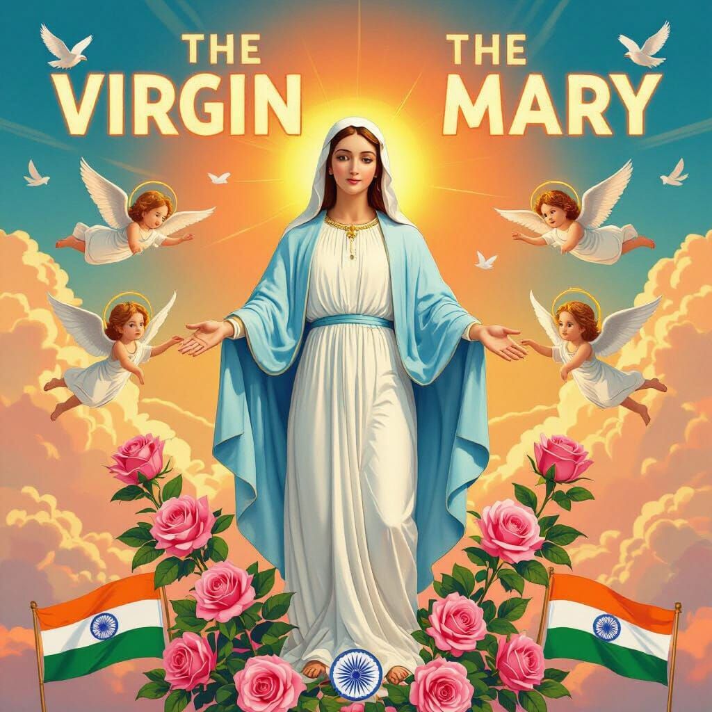 Virgin Mary and Indian Independence Day Poster